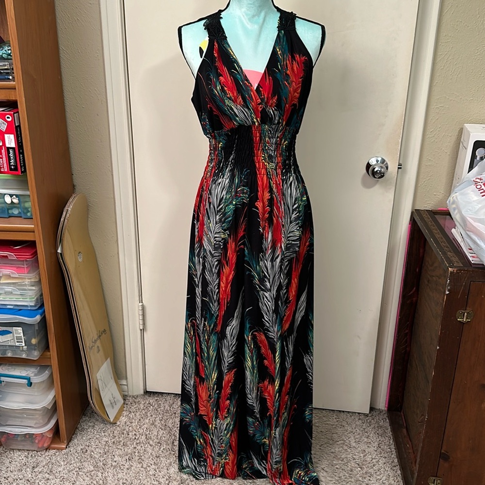 Julia Feather Slip Maxi Dress 🔥